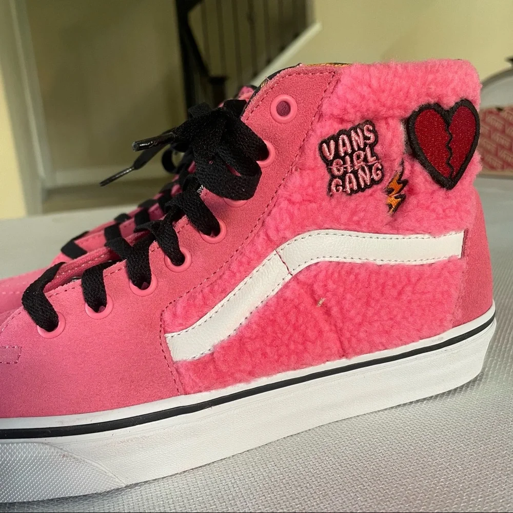Vans SK8-Hi (Pink Suede And Sherpa) Pink Lemonade Women 10 - Picture 5 of 9